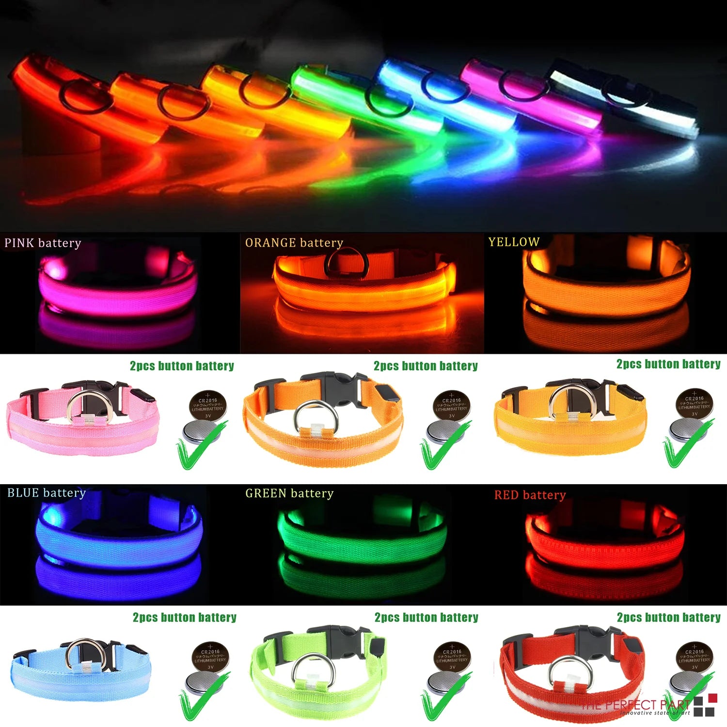 GlowSafe LED Dog Collar - Adjustable, Waterproof & Flashing for Pet Safety