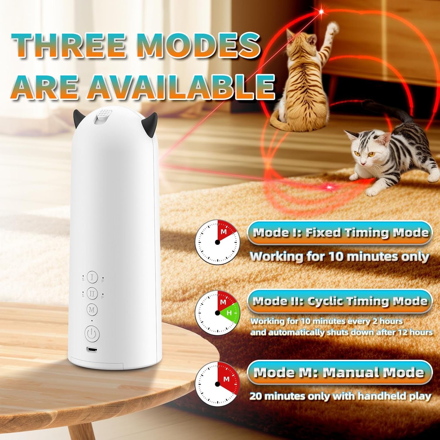 Laser Cat Toy - Interactive Motion Activated Laser Pointer for Indoor Cats, Dogs, and Kittens - Keeps Your Pets Engaged and Entertained!