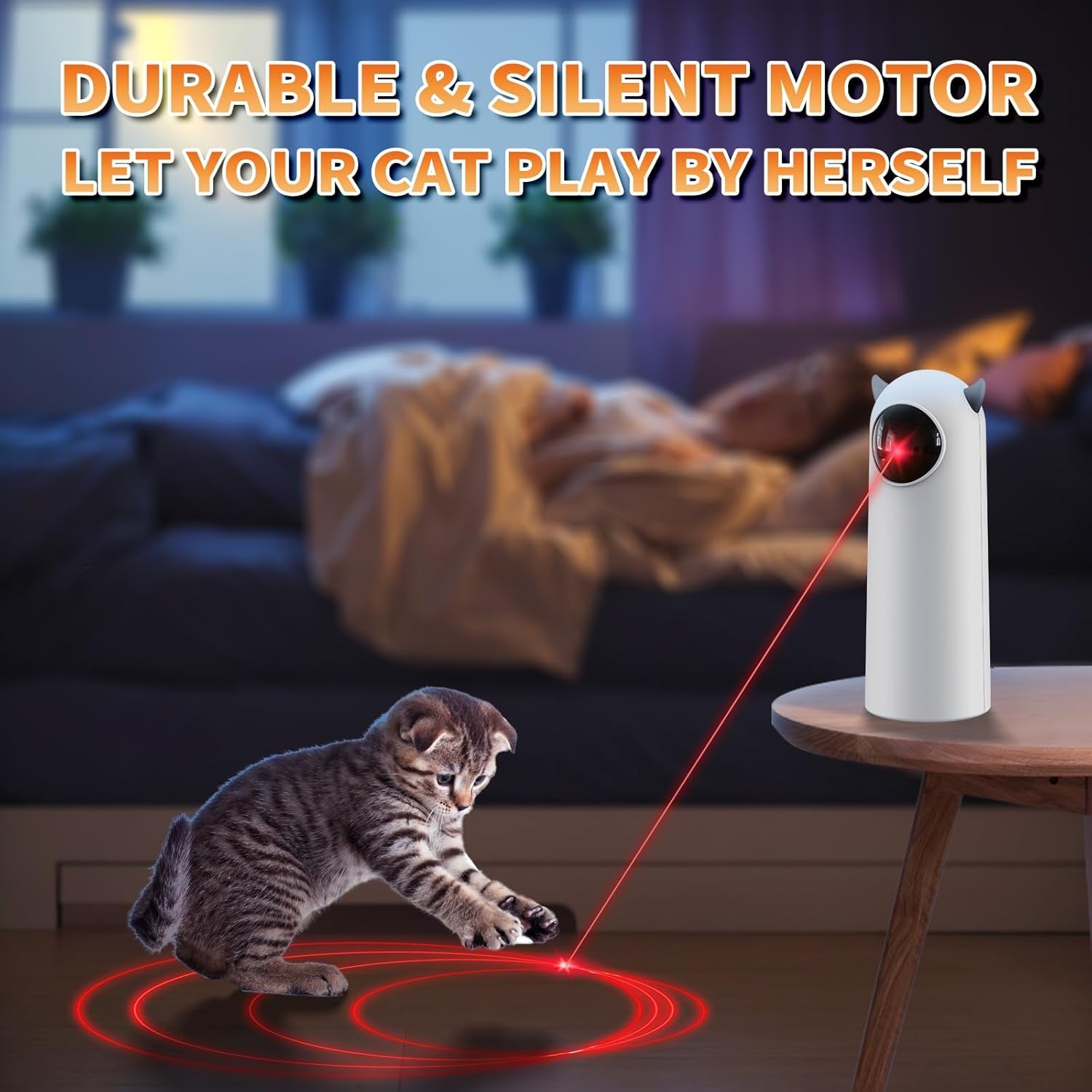 Laser Cat Toy - Interactive Motion Activated Laser Pointer for Indoor Cats, Dogs, and Kittens - Keeps Your Pets Engaged and Entertained!