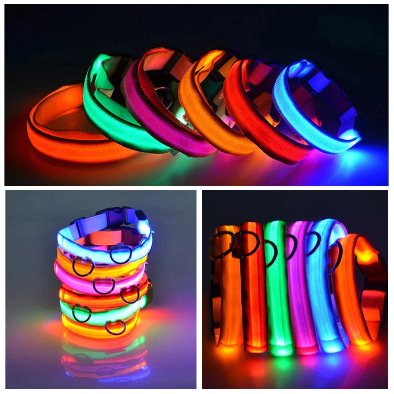 GlowSafe LED Dog Collar - Adjustable, Waterproof & Flashing for Pet Safety